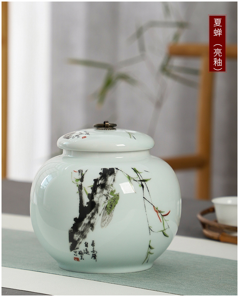 Jingdezhen ceramics by hand storage tank with cover grain in traditional Chinese medicine food rice, cooking pot pot sitting room place