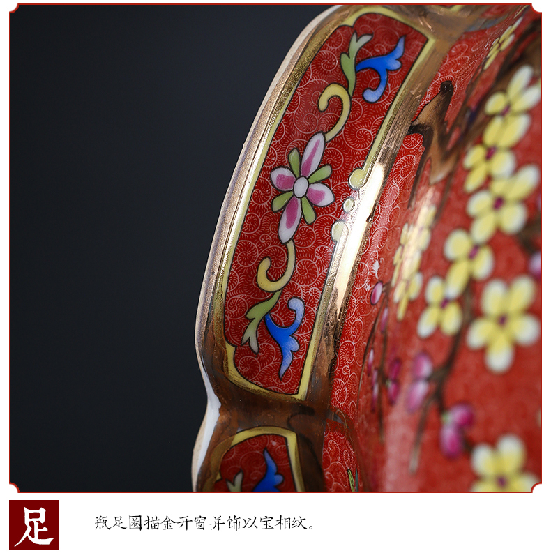 Jingdezhen ceramic vase Chinese colored enamel vase home sitting room furnishing articles furnishing articles archaize ceramic arts and crafts