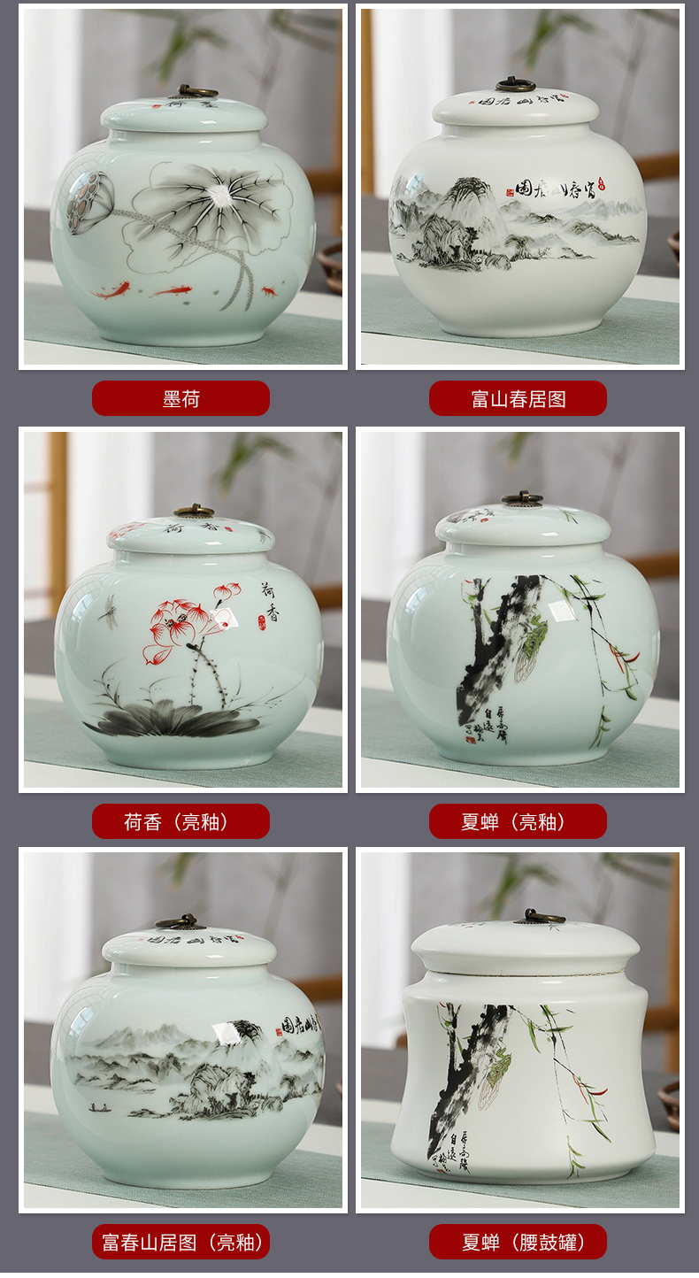 Jingdezhen ceramics by hand storage tank with cover grain in traditional Chinese medicine food rice, cooking pot pot sitting room place