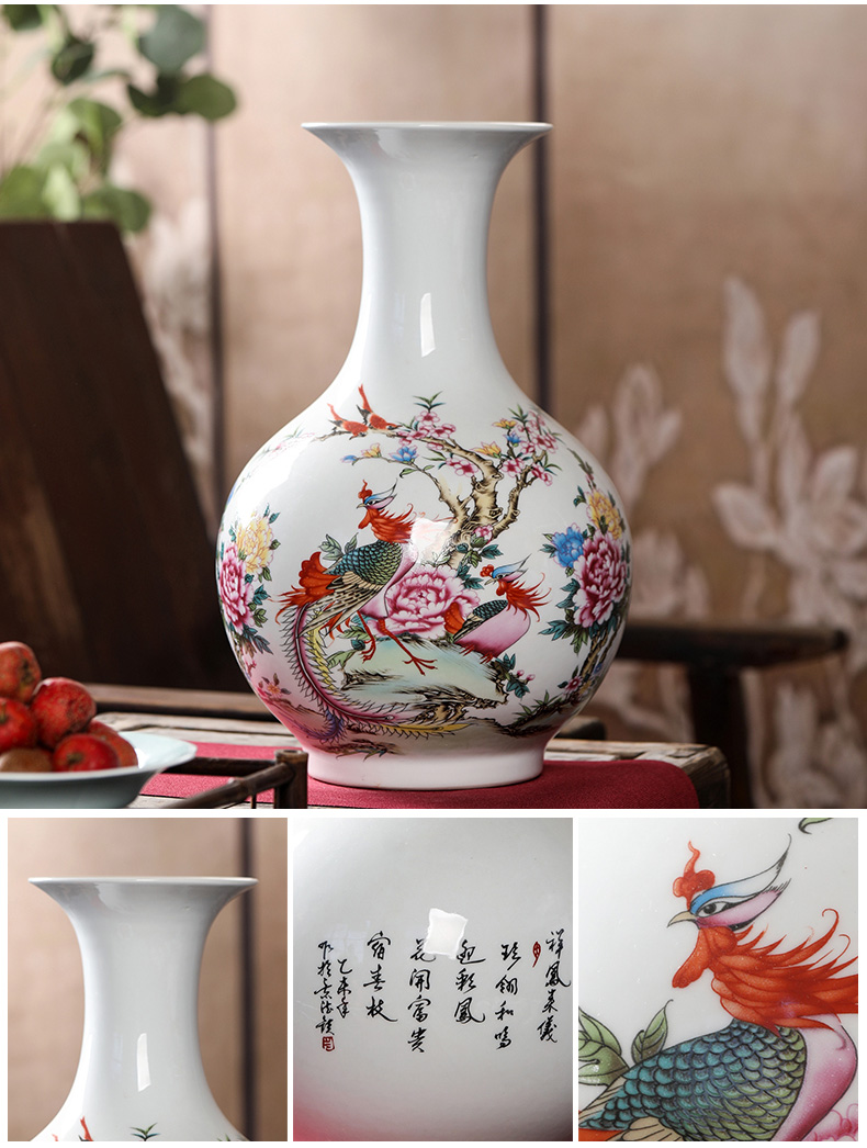 Jingdezhen ceramics vase sitting room place flower arranging dried flower vase decoration in modern home decoration process