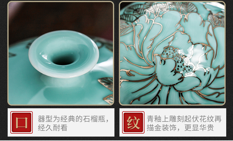 The Master of jingdezhen ceramics vase hand - made blue glaze paint the living room of Chinese style household adornment place adorn article