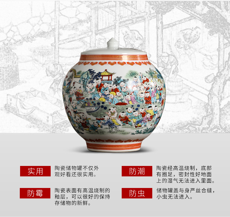 Jingdezhen ceramics archaize the ancient philosophers figure vase large flower arranging Chinese style household adornment handicraft furnishing articles sitting room