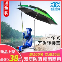 Xinluyi fishing umbrella big fishing umbrella three folding 2 4 meters thick rainproof sunscreen universal outdoor shade fishing umbrella