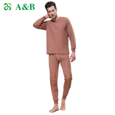 Комплект нижней одежды ab保暖内衣羽丝绒特护圆领三层加厚护膝护肩保暖秋衣秋裤w197