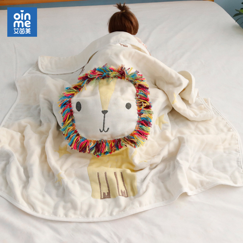 Ainmei baby carpet 6 layer of gauze blanket summer thin sheets newborn baby air conditioning by baby children