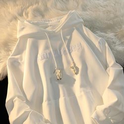 Women's sweatshirt spring and autumn oversize hooded thin jacket design niche Korean style loose lazy style top clothes