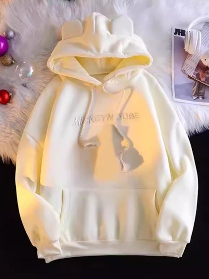 白色卫衣女春秋oversize连帽薄款外套设计感小众宽松慵懒风上衣服