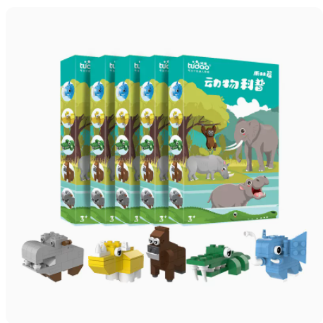 途道雨林草原飞禽海洋动物科普系列创意拼装积木男孩儿童益智玩具