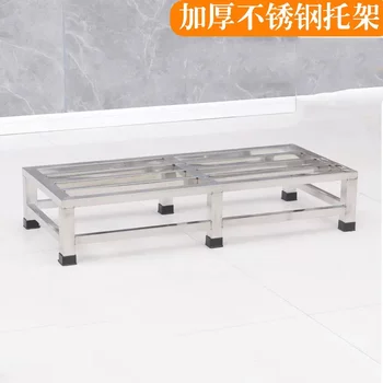 Stainless steel rice noodles rack oil moisture-proof bracket long kitchen storage rack thickened thick kitchen storage rack rice rack