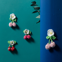 Cherry flowers handmade DIY material small accessories sweater bag wool woven fabric clothing decoration cloth stickers
