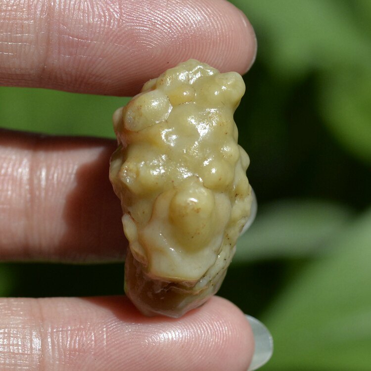 L=29mm18#Xinjiang Gobi Agate rough pendant Meridian meridian Jinmai Agate mineral specimen