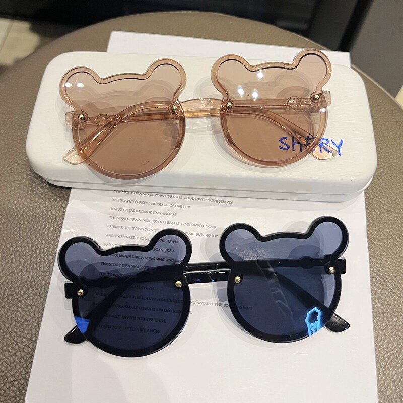 Children's sunglasses sunglasses anti-UV cute little bear baby glasses wave fashion boy girl sunglasses summer-Taobao