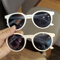 Lin Xiaozhai net red with sunglasses womens sunglasses retro small face glasses summer ins wild white frame sunglasses