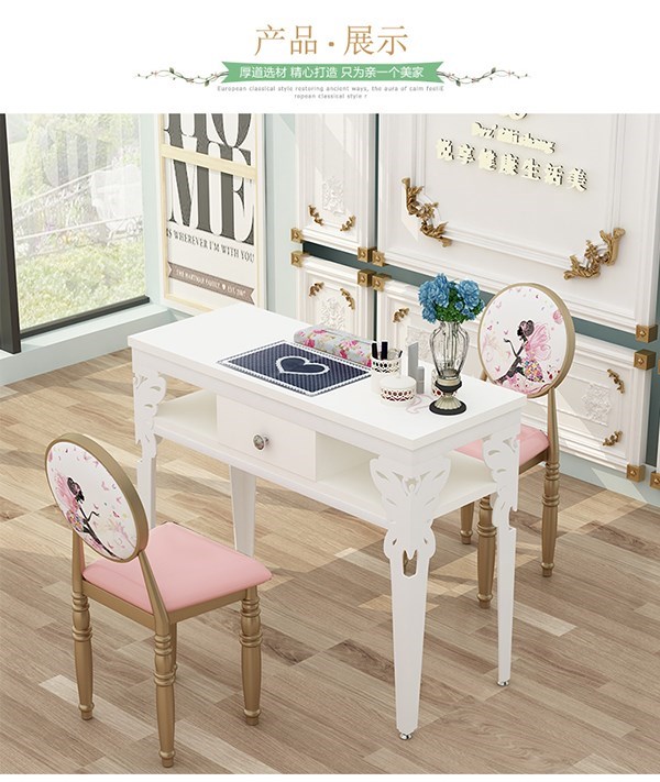 Bàn móng tay màu trắng đặt khoảng đôi ngăn kéo làm việc - Hair Salon / Nội thất làm đẹp máy hấp tóc tại nhà