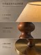 Vintage Wabi-Sabi Style Solid Wood Floor Lamp for Living Room Sofa, French Retro High-End Bedroom Bedside Floor Lamp