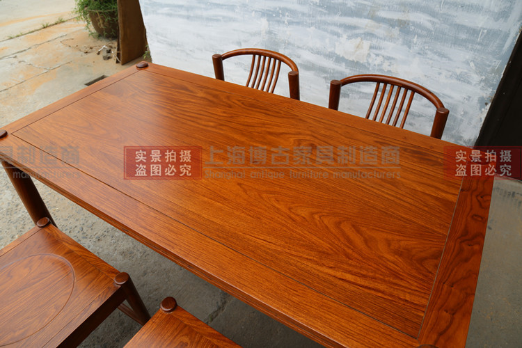 Bàn ghế ăn hiện đại mới của Trung Quốc Đồ nội thất bằng gỗ hồng mộc Đồ nội thất bằng gỗ gụ Mới - Bộ đồ nội thất nọi thất thông minh