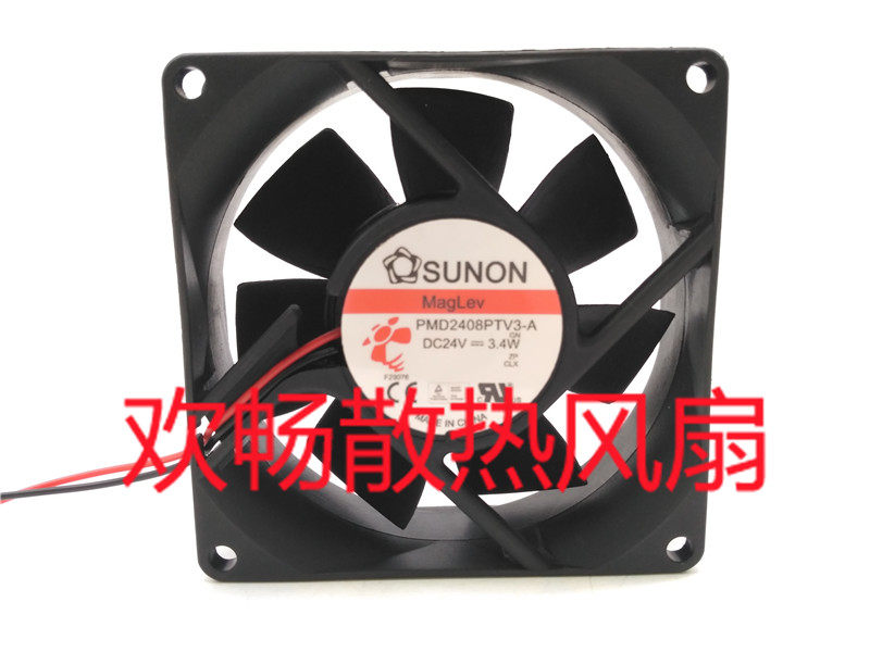 SUNON PMD2408PTV3-A DC 24V 3 4W 8CM 2-wire chassis inverter cooling fan