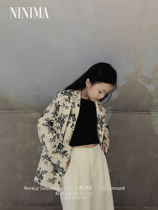 Niney Mothers New Mother in Large Child Super Costume Retro Printing Ocean Suit Personality Walking Show