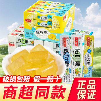 Shanghai Tianming Salty Lemon Candy Eucalyptus Leaf Candy Salty Sea Salt Lemon Candy Hard Candy Throat Lozenges Refreshing Mint Candy Snacks