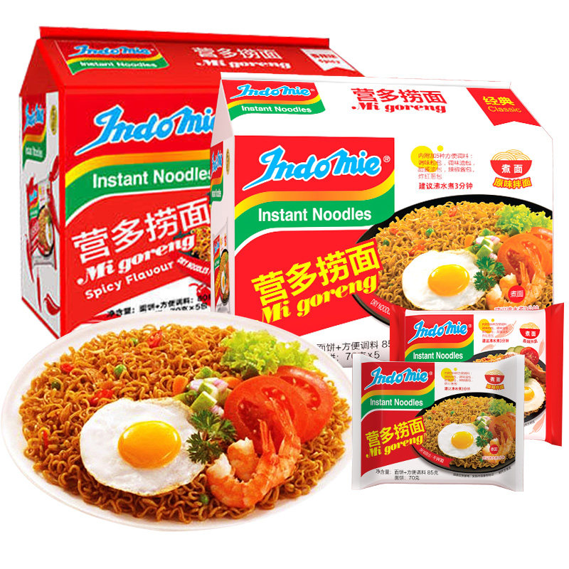 印尼营多原味捞面：深夜食堂的香辣诱惑，整箱袋装速食新宠-冲泡方便面-淘宝百科网
