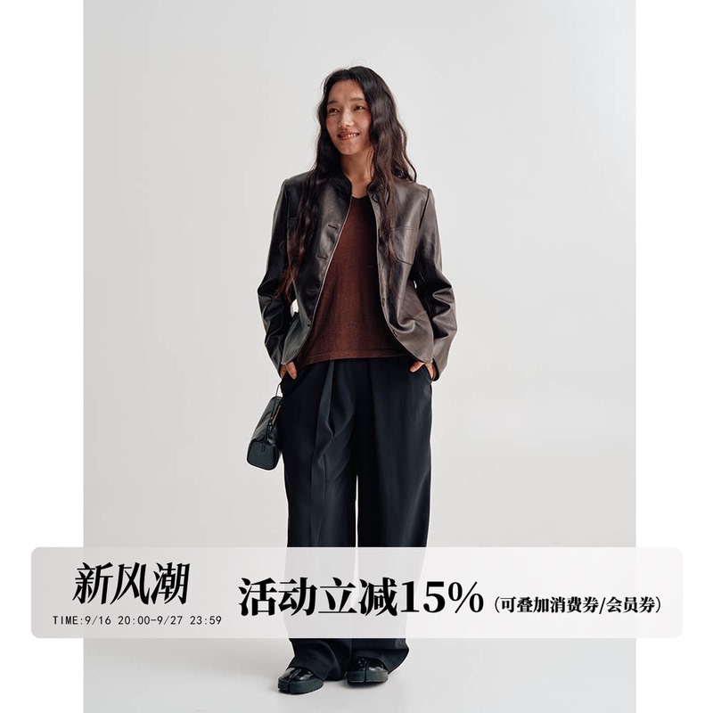 Shenqiuqiu La Calla Zhongshan-Style Cotton Super-Soft Sheepskin Jacket Autumn and Winter Black Coat for Women Wd26W34 Shenqiuqiu La Calla Zhongshan-Style Cotton Super-Soft Sheepskin Jacket Autumn and Winter Black Coat for Women Wd26W34