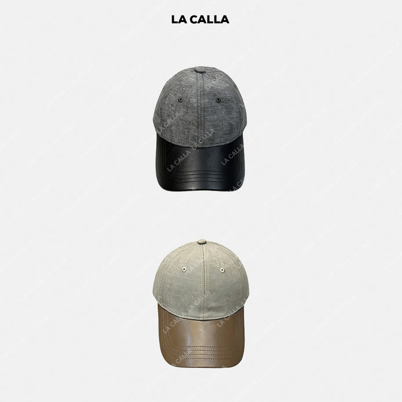 Shen Qiuqiu La Calla Linen and Leather Baseball Cap Wdsp173 Shen Qiuqiu La Calla Linen and Leather Baseball Cap Wdsp173