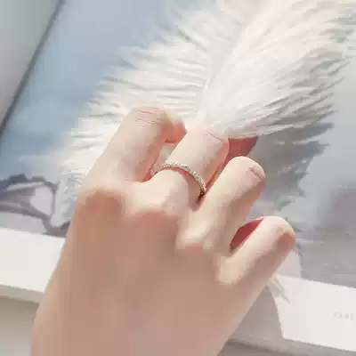 Chow Tai Fook Huanmei 925 sterling silver single tree trunk ring female students simple Net red light luxury opening food ring niche