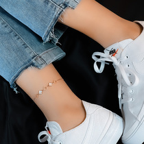 Chow Tai Fook Huamei four-leaf clover anklet 2021 New Tide ins Net red ankle chain Sexy Wild Wild dont fade