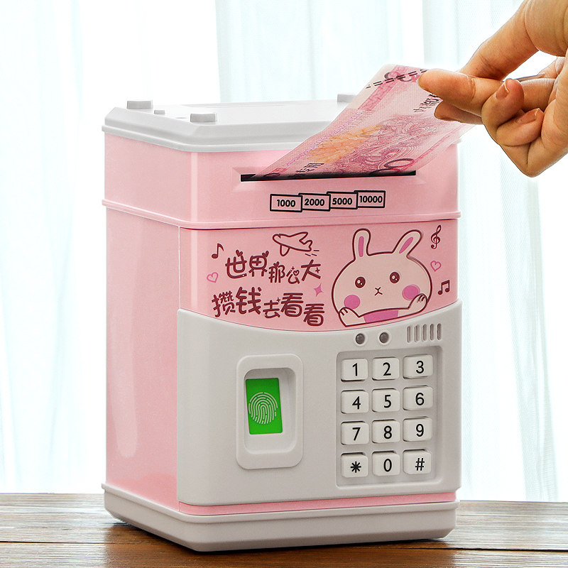 Savings piggy bank net red only in and out of the piggy bank children boys girls home anti-fall password box birthday