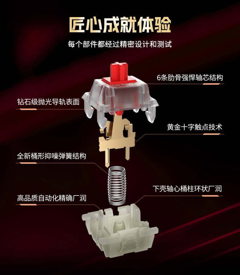 Вал cherry樱桃原厂mx2a机械键盘轴体客制化热插拔轴极光轴红轴樱花轴