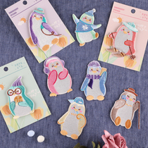 New cartoon animal Penguin embroidery badge stickers hand book shoes and hats decoration no trace patch Joker self-adhesive cloth