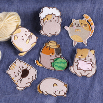 Cute cartoon cat animal embroidery badge stickers clothes decoration shoes and hats patch patch Joker seamless self-adhesive cloth stickers