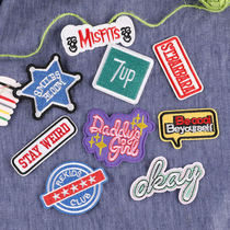 English letter embroidery badge patch clothes repair shoes and hats decoration hole patch Patch clothing accessories Joker cloth patch