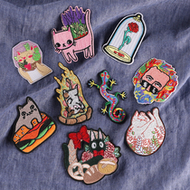 Personality cute cartoon animal cat embroidery patch clothes repair hole bag decoration patch patch patch patch patch patch