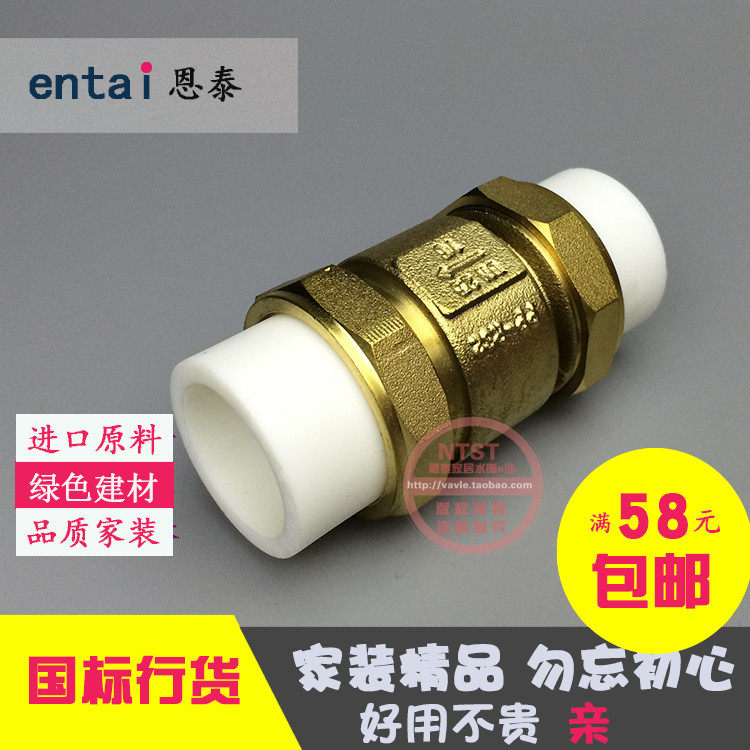 Foss brass vertical check valve with PPR double live connection 4 minutes 6 minutes 1 inch check valve check valve 40 50 63