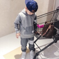 Quanma Home 21 Spring Autumn Sports Suit Men And Womens College Wind Ash Collage Hooded Sweatshirt Tracksuit Sports Pants