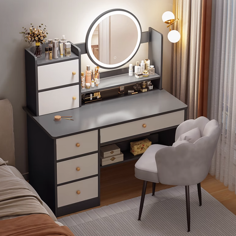 Dresser Bedroom Modern Minimalist Accommodating Cabinet Integrated Small Family Style Makeup Desk Bedroom 2022 New Makeup Desk-Taobao