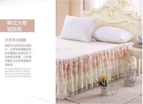 Cotton Hàn Quốc công chúa ren giường váy mùa xuân và mùa hè một mảnh bông khăn trải giường bộ trải giường 1.5m1.8 2,0 mét - Váy Petti ga giường viền họa tiết