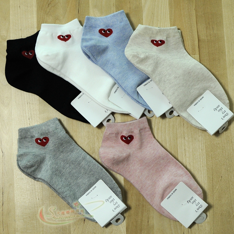 In-store Socks Full 5 Pairs) South Korea Short Waist Women Cotton Socks Girls Short Socks Loving Pattern Small Code Women Socks