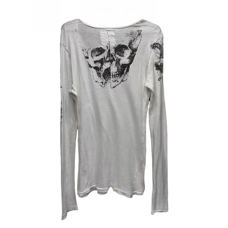 Lgb Visual Style Skull Long-Sleeved Sweatshirt Casual Printed White Top Lgb Visual Style Skull Long-Sleeved Sweatshirt Casual Printed White Top