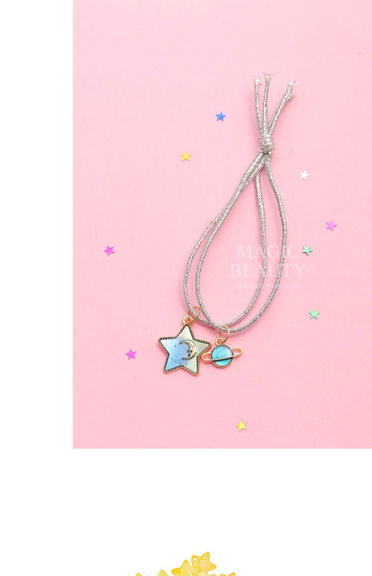 Ins đầu dây cô gái sao trăng tóc dây dài streamer phụ kiện tóc đuôi ngựa ban nhạc cao su Hàn Quốc giấc mơ ngọt ngào bầu trời đầy sao vòng tóc kẹp tóc đính đá