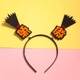 2018 mới nữ vui nhộn headband Bán dễ thương tự bấm giờ giả tạo văn bản lỗ đầu mũ cá tính dễ thương rộng vành headband dây chun buộc tóc