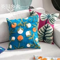 High-quality Chinese cotton bottom full of wool towel embroidered American Nordic country cushion pillow case