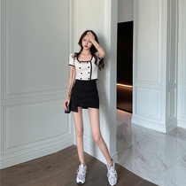 Light mature style set early spring women short double-breasted top irregular skirt two-piece summer 2021 New