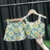 2020 summer female treasure suspender sunflower suit Girls Western style suit skirt Children's fashion two-piece skirt