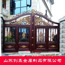 European-style aluminum alloy villa door Rural courtyard open door rural aluminum art push-pull electric door double door yard