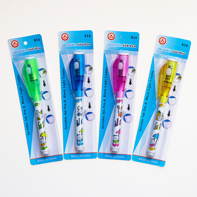 Invisible marker pen UV lamp anti-counterfeiting writing fluorescent ink invisible secret diary magic pen double head