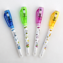 Double-headed invisible UV pen for students with multi-function pen with ultraviolet light lamp anti-counterfeiting mark fluorescent writing dark mark pen