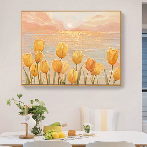 5D Tulip Diamond Painting Living Room Небольшие части 2023 Новый бриллиант спальня палка Diamond Cross Stitch Simple Modern Restaurant