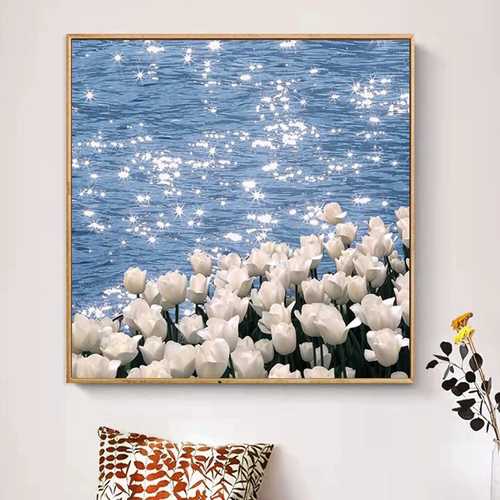 Алмазная картина «Тюльпан», ручная работа, сделай сам, гостиная, спальня, маленькие кусочки, точечная плитка, вышивка крестиком, 2024, новый стиль, полный бриллиантов